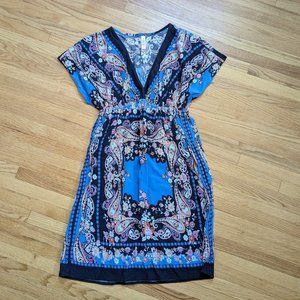 Xhilaration Blue & Paisley Beach Cover Up